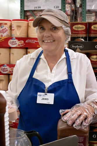 Janis, one of the sample ladies at costco photograph by Jackie Alpers