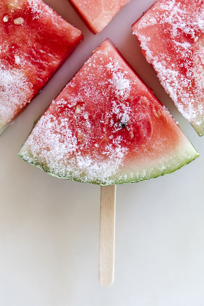 frozen watermelon on a stick by Jackie Alpers for Refinery29