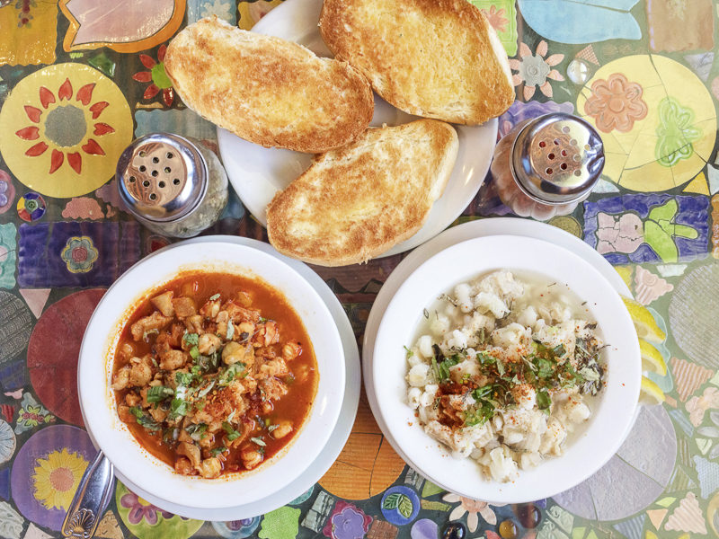 White and Red Menudo with all of the Fixings from Teresa's Mosia