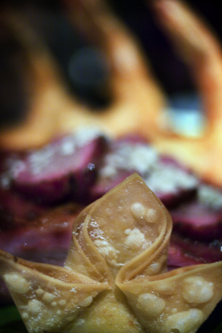 crab ragoon close-up food photography of a pupu platter - food photography by Jackie Alpers