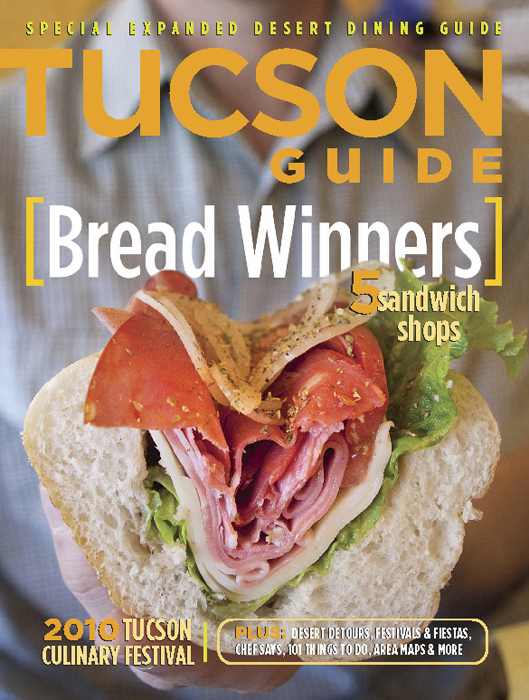 Hoagie Sandwich Magazine Cover on location. Editorial Food photography by Jackie Alpers for Tucson Guide Magazine
