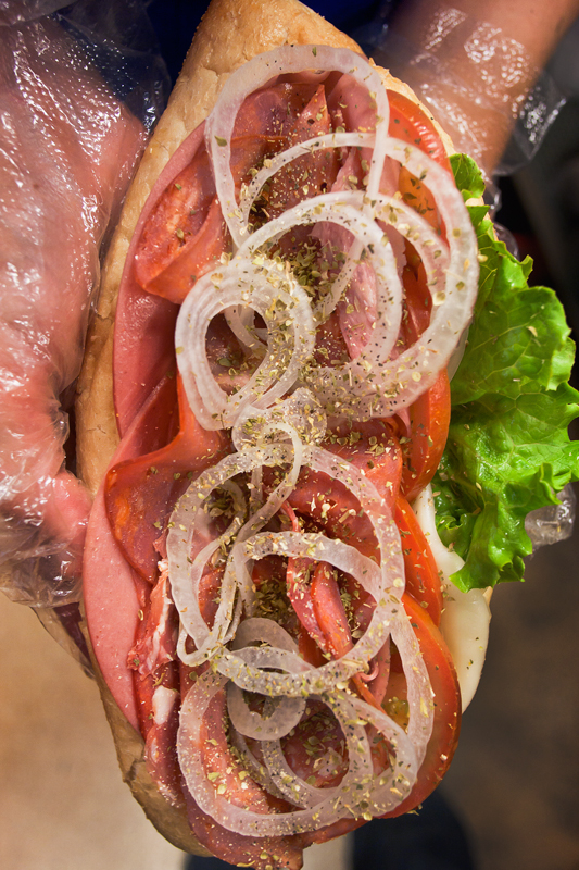 An Italian Hoagie. Editorial food photography on location by Jackie Alpers for Tucson Guide Magazine