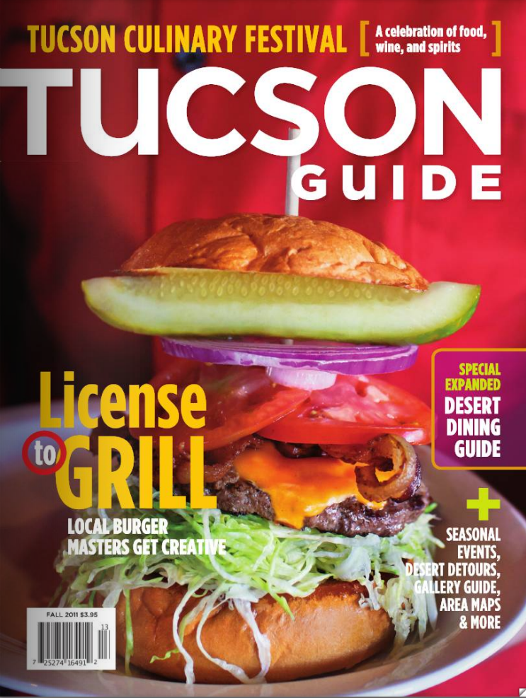 Giant Hamburger by Jackie Alpers photographed for the cover of Tucson Guide Magazine.