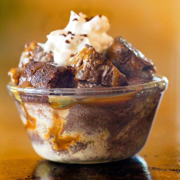 donuts and coffee whisky bread pudding