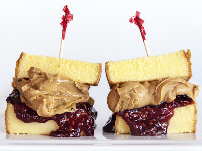 pound cake peanut butter and jelly sandwiches for dessert or for lunch. Food photography and pound cake ideas by Jackie Alpers for Foodnetwork.com