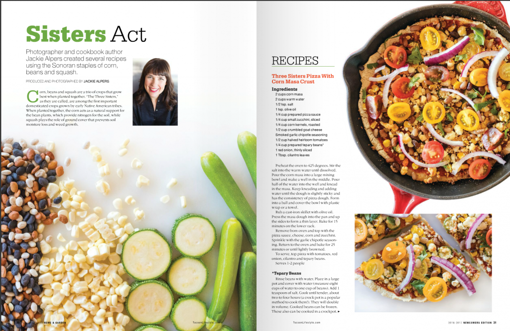 Tear sheet of recipe article in Tucson Lifestyle Magazine